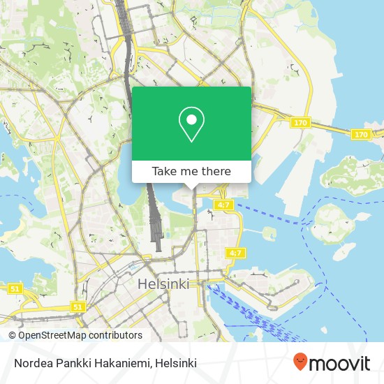 Nordea Pankki Hakaniemi map