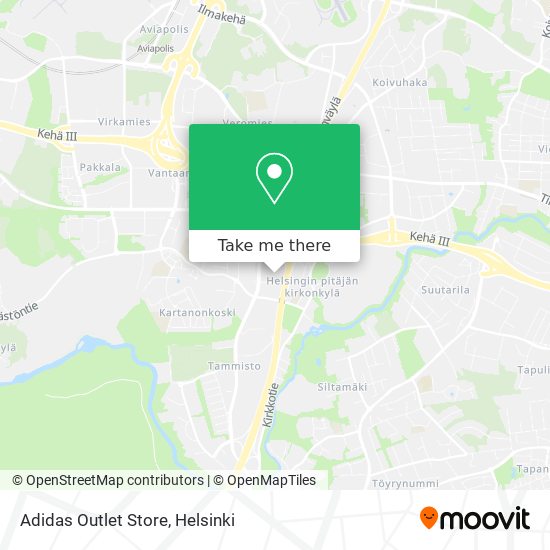 How to get to Adidas Outlet Store in Vantaa by Bus Train Tram or