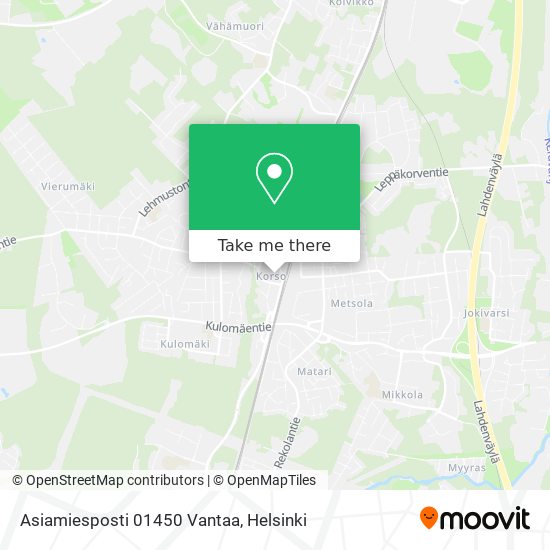 Asiamiesposti 01450 Vantaa map