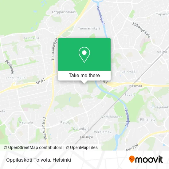 Oppilaskoti Toivola map