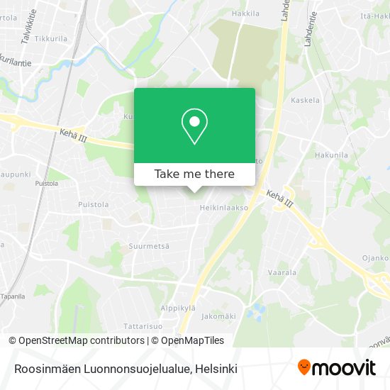 Roosinmäen Luonnonsuojelualue map