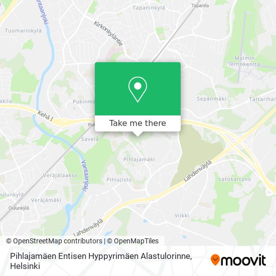 Pihlajamäen Entisen Hyppyrimäen Alastulorinne map