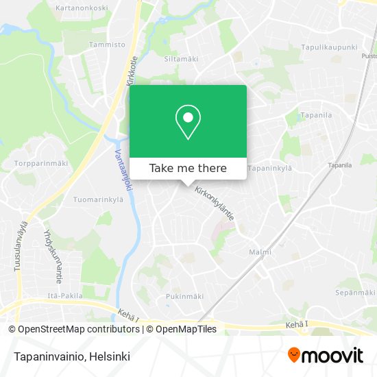 How to get to Tapaninvainio in Helsinki by Bus or Train?