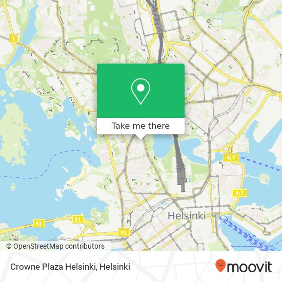 Crowne Plaza Helsinki map