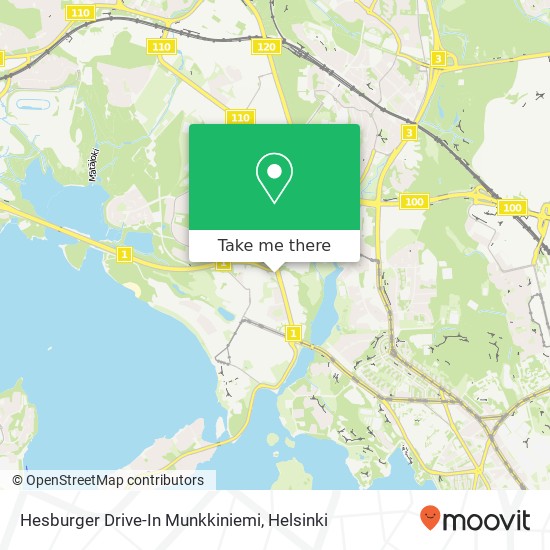 Hesburger Drive-In Munkkiniemi map