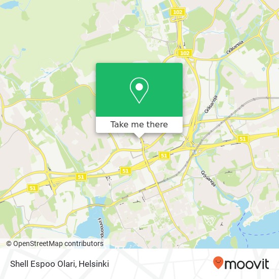 Shell Espoo Olari map