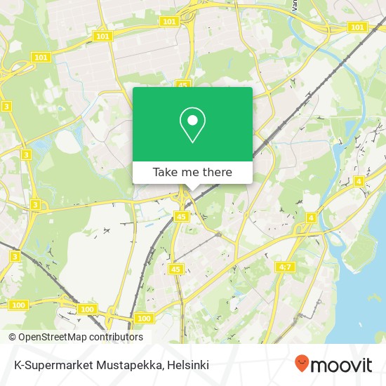 K-Supermarket Mustapekka map