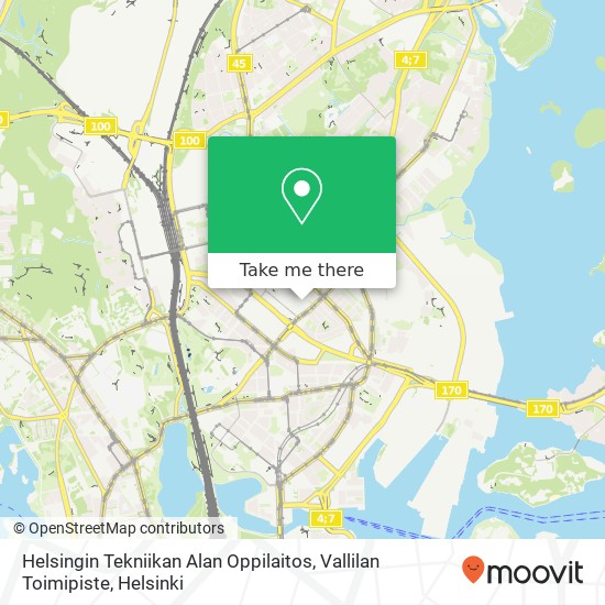 Helsingin Tekniikan Alan Oppilaitos, Vallilan Toimipiste map