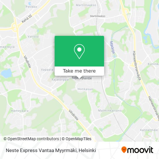 Neste Express Vantaa Myyrmäki map