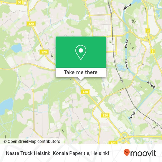 Neste Truck Helsinki Konala Paperitie map