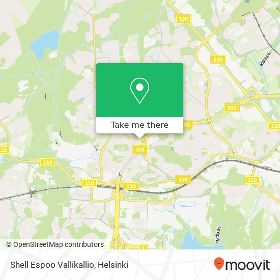 Shell Espoo Vallikallio map