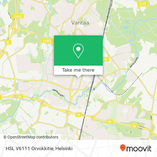 HSL V6111 Orvokkitie map