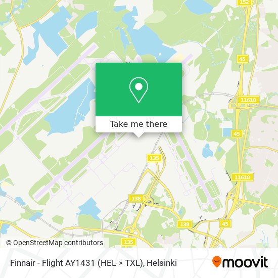 Finnair - Flight AY1431 (HEL > TXL) map