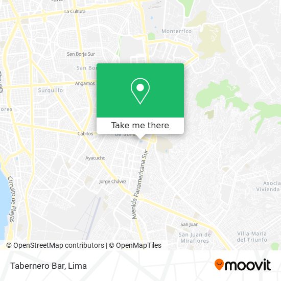 Tabernero Bar map