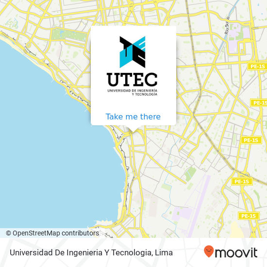 Universidad De Ingenieria Y Tecnologia map
