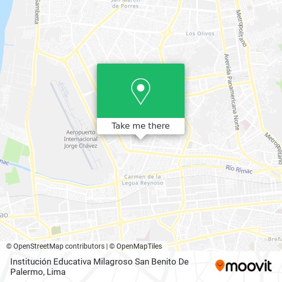 Mapa de Institución Educativa Milagroso San Benito De Palermo