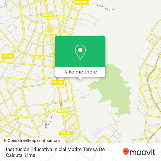 Mapa de Institución Educativa Inicial Madre Teresa De Calcuta