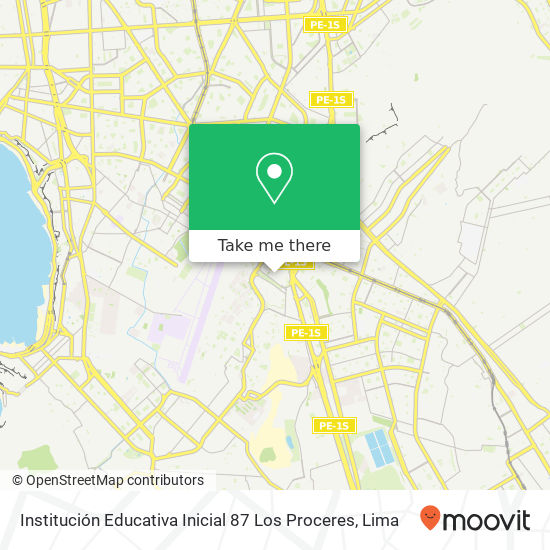 Mapa de Institución Educativa Inicial 87 Los Proceres