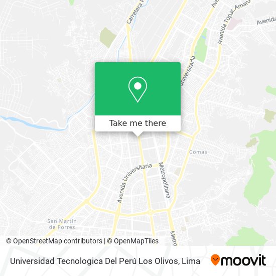Universidad Tecnologica Del Perú Los Olivos map