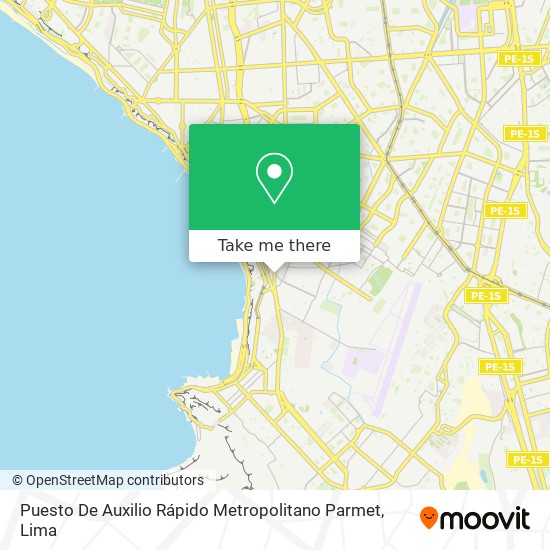 Mapa de Puesto De Auxilio Rápido Metropolitano Parmet