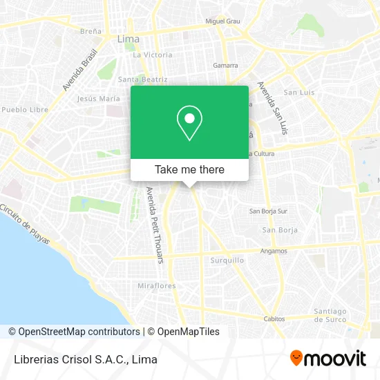 Mapa de Librerias Crisol S.A.C.