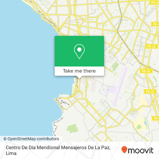 Centro De Día Meridional Mensajeros De La Paz map