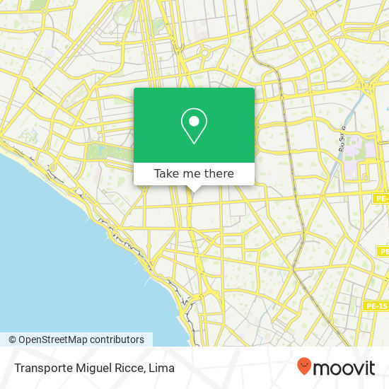 Transporte Miguel Ricce map