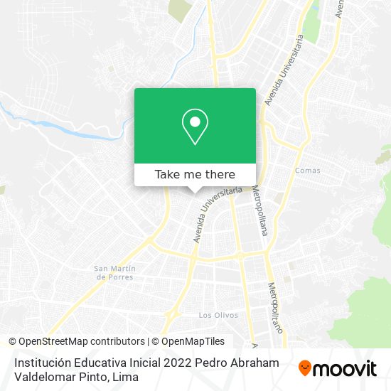 Mapa de Institución Educativa Inicial 2022 Pedro Abraham Valdelomar Pinto