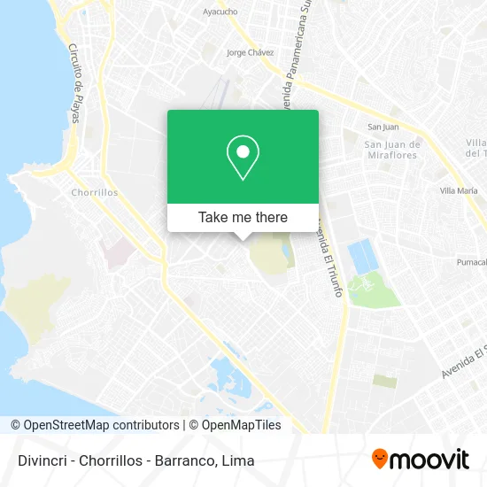 Divincri - Chorrillos - Barranco map