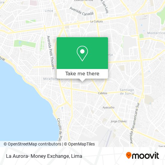 La Aurora- Money Exchange map