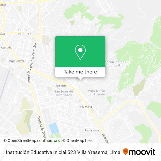 Mapa de Institución Educativa Inicial 523 Villa Yrasema