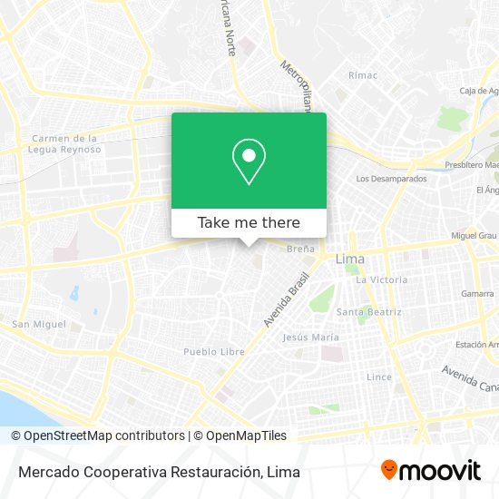 Mercado Cooperativa Restauración map