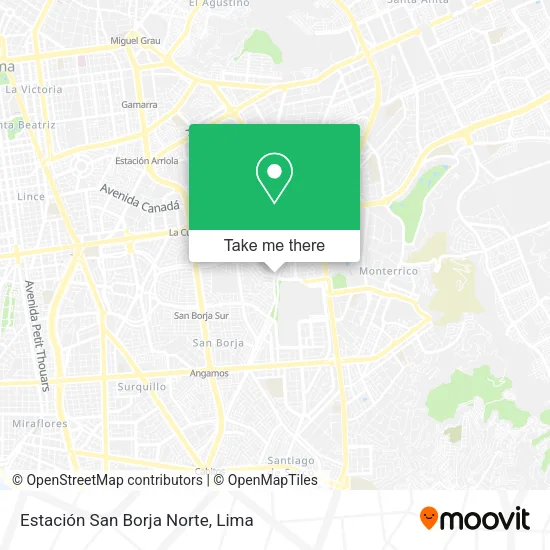 Mapa de Estación San Borja Norte