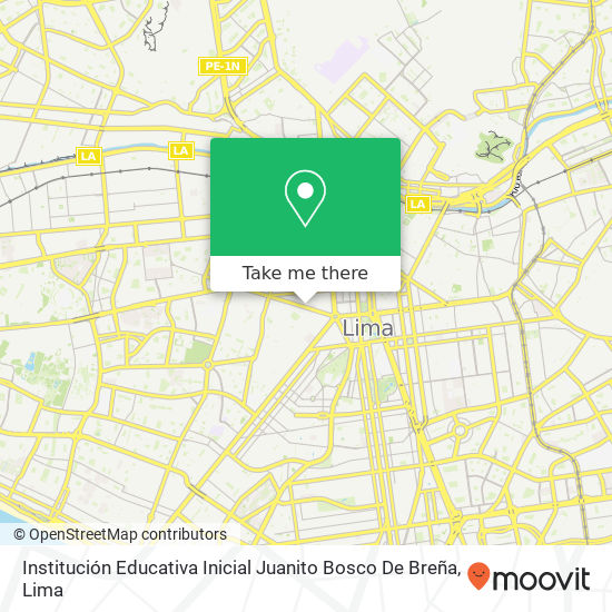 Mapa de Institución Educativa Inicial Juanito Bosco De Breña