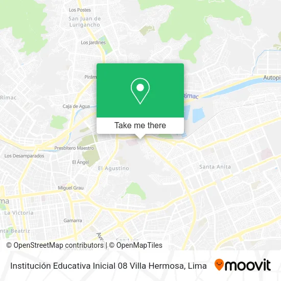 Mapa de Institución Educativa Inicial 08 Villa Hermosa
