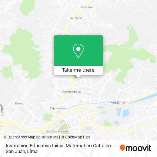 Mapa de Institución Educativa Inicial Matematico Catolico San Juan