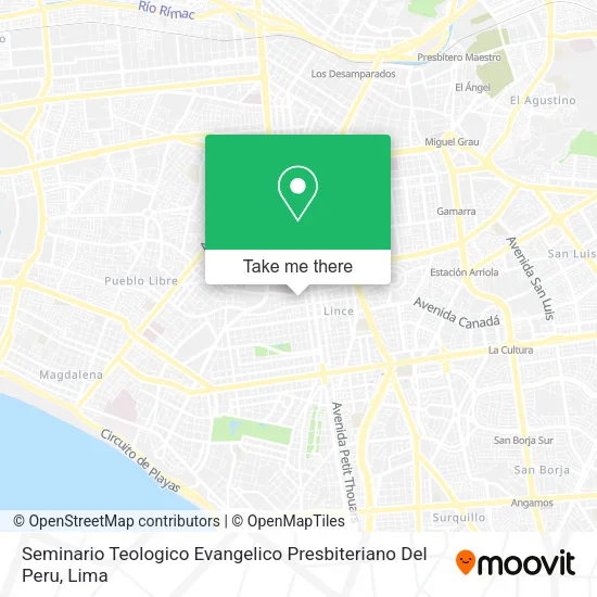 Mapa de Seminario Teologico Evangelico Presbiteriano Del Peru