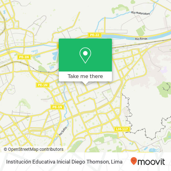 Mapa de Institución Educativa Inicial Diego Thomson