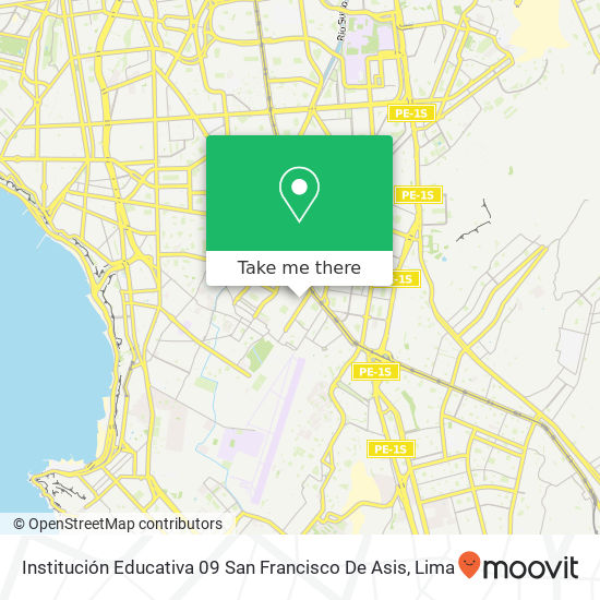Mapa de Institución Educativa 09 San Francisco De Asis