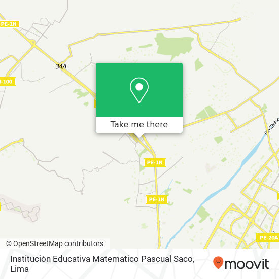 Mapa de Institución Educativa Matematico Pascual Saco