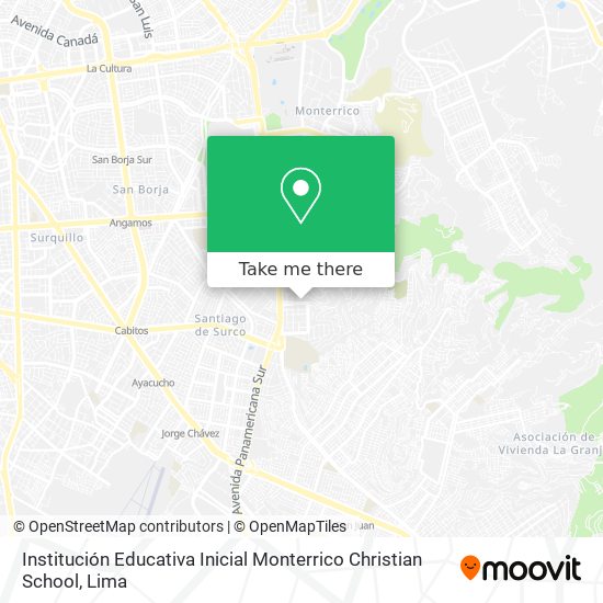 Institución Educativa Inicial Monterrico Christian School map