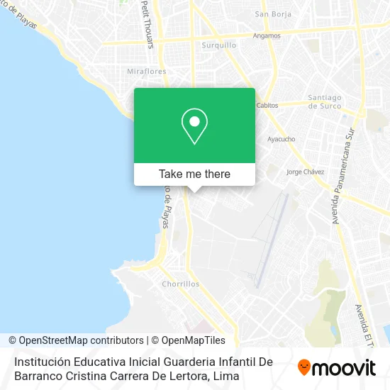 Institución Educativa Inicial Guarderia Infantil De Barranco Cristina Carrera De Lertora map