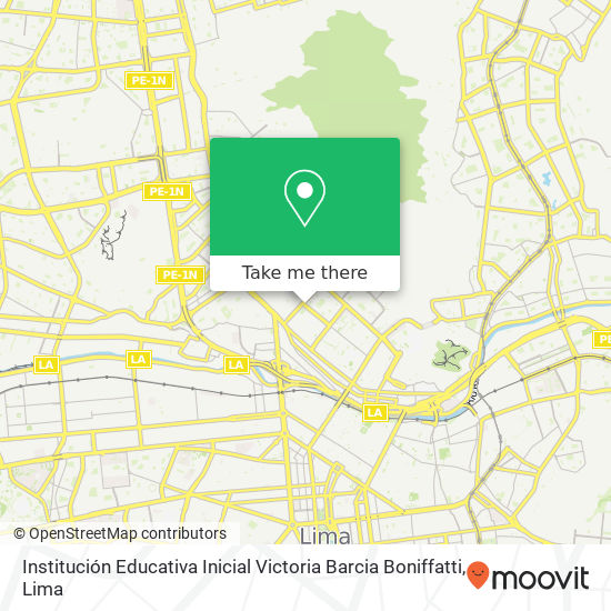 Mapa de Institución Educativa Inicial Victoria Barcia Boniffatti
