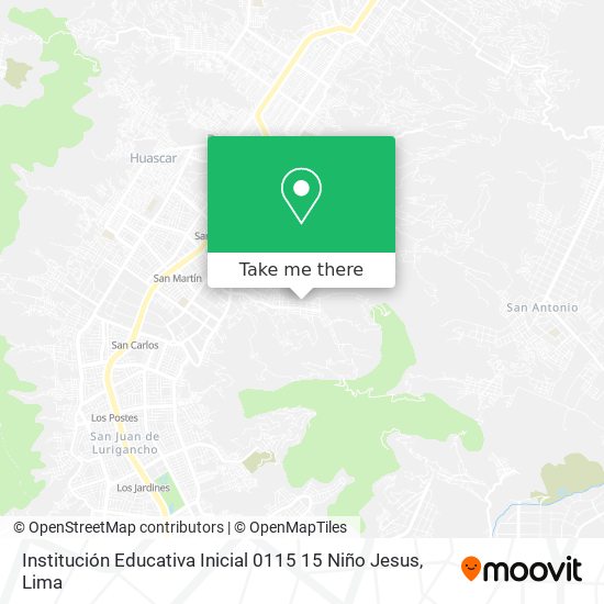 Mapa de Institución Educativa Inicial 0115 15 Niño Jesus