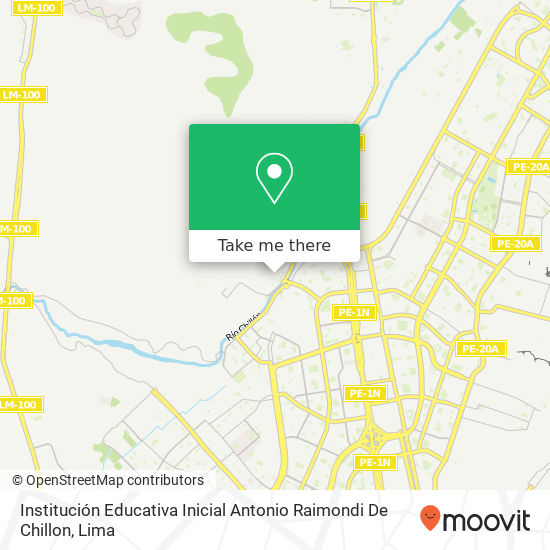 Mapa de Institución Educativa Inicial Antonio Raimondi De Chillon