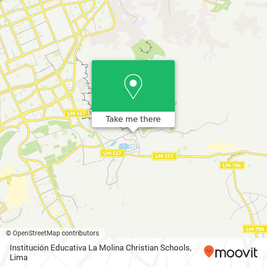 Mapa de Institución Educativa La Molina Christian Schools