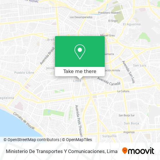 Ministerio De Transportes Y Comunicaciones map
