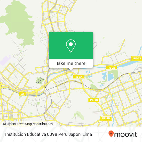 Institución Educativa 0098 Peru Japon map