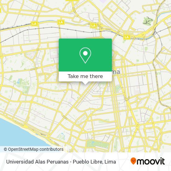 Universidad Alas Peruanas - Pueblo Libre map