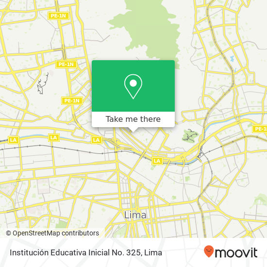 Mapa de Institución Educativa Inicial No. 325